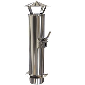Conduta de chaminé com chapéu e registo