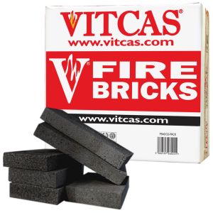 VITCAS tijolos refratários pretos - pack de 6 para salamandras e lareiras