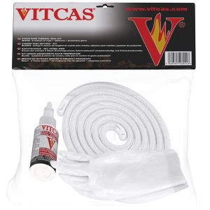 Cordão vedante branco para salamandra + adesivo (kit)