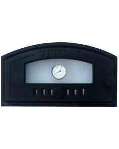Porta de forno em ferro fundido com vidro e termómetro
