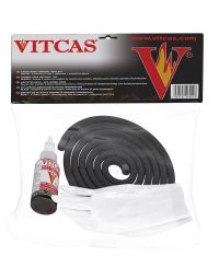 Cordão preto + adesivo - kit para lareiras e salamandras