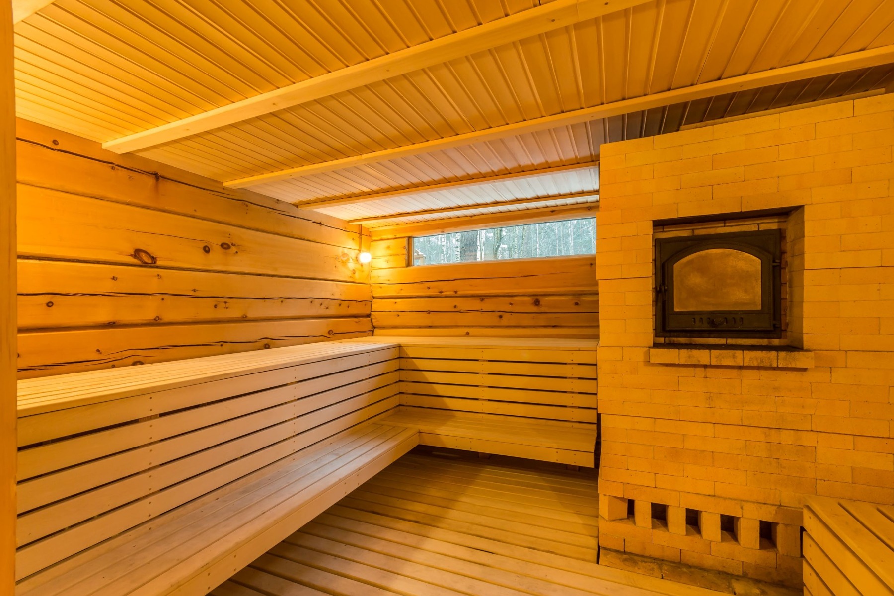 Aquecedor de sauna finlandesa com tijolos refratários